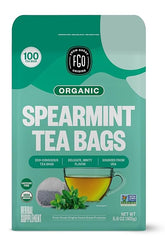 Organic Spearmint Leaf Tea, 100 Count, Eco-Conscious Tea Bags, Caffeine Free, Resealable Bag, Packaging May Vary (Pack of 1)
